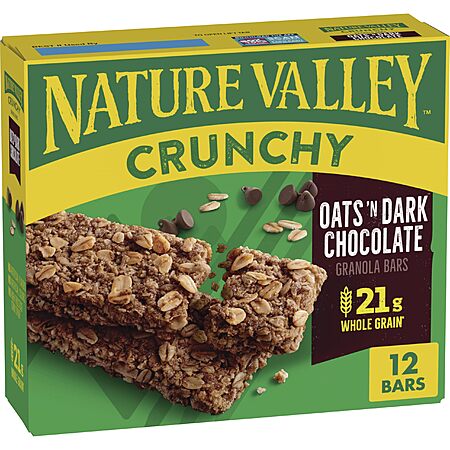 12-Count Nature Valley Crunchy Granola Bars (Oats 'n Dark Chocolate) $1.91 w/ S&S + Free Shipping w/ Prime or on $35+