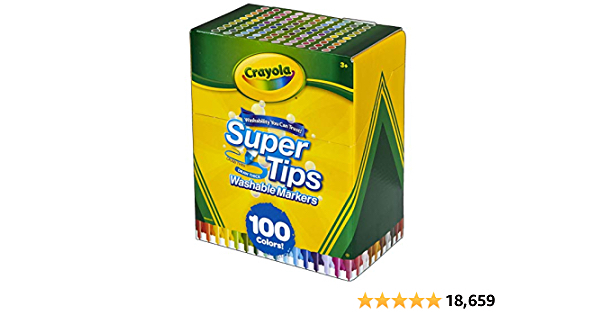 Crayola Super Tips Marker Set, Washable Markers, Assorted Colors, Art Set for Kids, 100 Count - $7.85