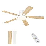 AUTELO Ceiling Fan with Lights, 52 Inch Low Profile with Light and Remote, 3CCT Dimmable with 5 Blades and Reversible DC Reversible Motor for Living Room, F3696 WH $59.20