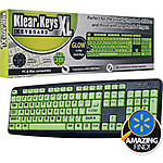 Klear Keys XL Glow-in-the-Dark and Spill-Resistant Keyboard--$6.81--free shipping site to store--Walmart