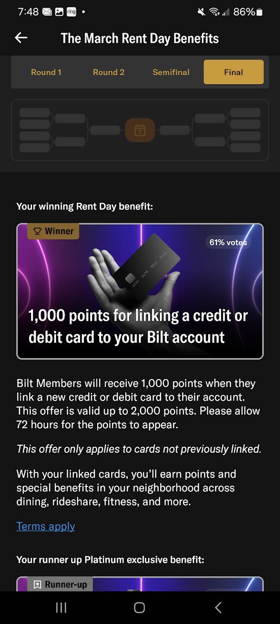 FREE instant 2K Bilt points by linking 2 cards >> 2k Hyatt, United, IHG, Marriott points, etc