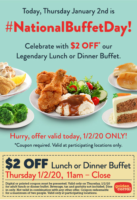 Golden corral $2 off