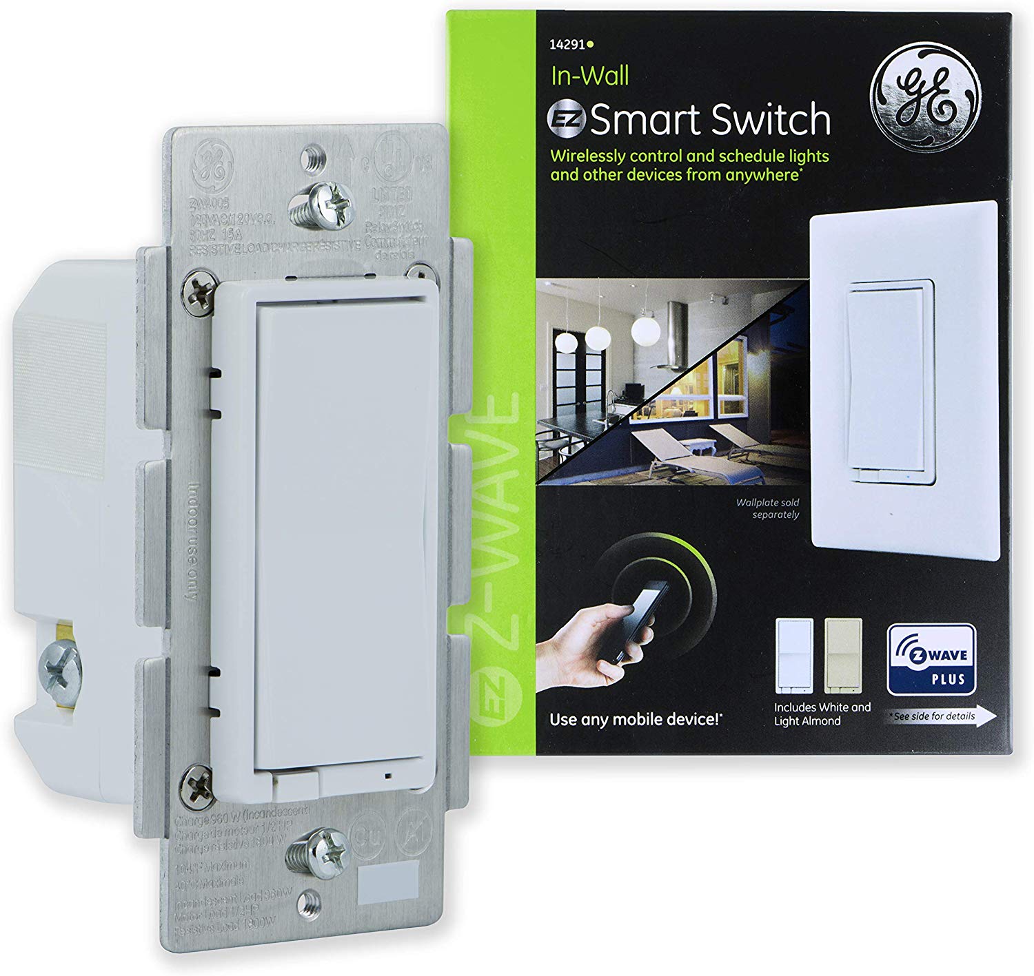 GE, White & Light Almond, Enbrighten Z-Wave Plus Smart Light Switch $29.98 Free shipping