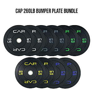 CAP 260lb Bumper Plate Bundle (2 x 10, 2 x 15, 2 x 25, 2 x 35, and 2 x 45 Plates) 2 FS @ Walmart