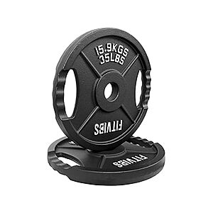 1-Pair 35-lb Fitvids Olympic 2" Cast Iron 2-Hole Style Weight Plate Set $50 + Free Shipping w/ Prime