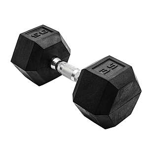 2-Pk 35-lb Cap Barbell Cast Iron Coated Hex Dumbbells $60.75 + Free S&H