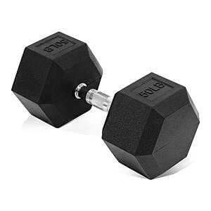 Flexwave Single Rubber Hex Dumbbell with Non-Slip Grip 35lb $30, 45lb $39, 50lb $43 @ Walmart