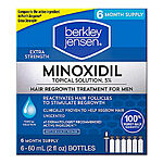 BJ's Wholesale: Berkley Jensen Minoxidil Topical Solution usp, 5%, hair regrowth treatment for men, extra strength @ $14.99 (shipping maxes out at $8.99)