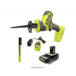 RYOBI ONE+ 18V 1-Handed Reciprocating Saw Kit w/ 2 Ah Battery, Charger, & Marker $49 + Free Shipping