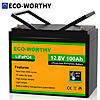 ECO-WORTHY 12V 100Ah LiFePO4 Lithium Battery $98 + free s/h