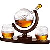 850-ml Godinger Whiskey Decanter Globe Set with 2 Etched Whiskey Glasses $23.57 w/ Prime