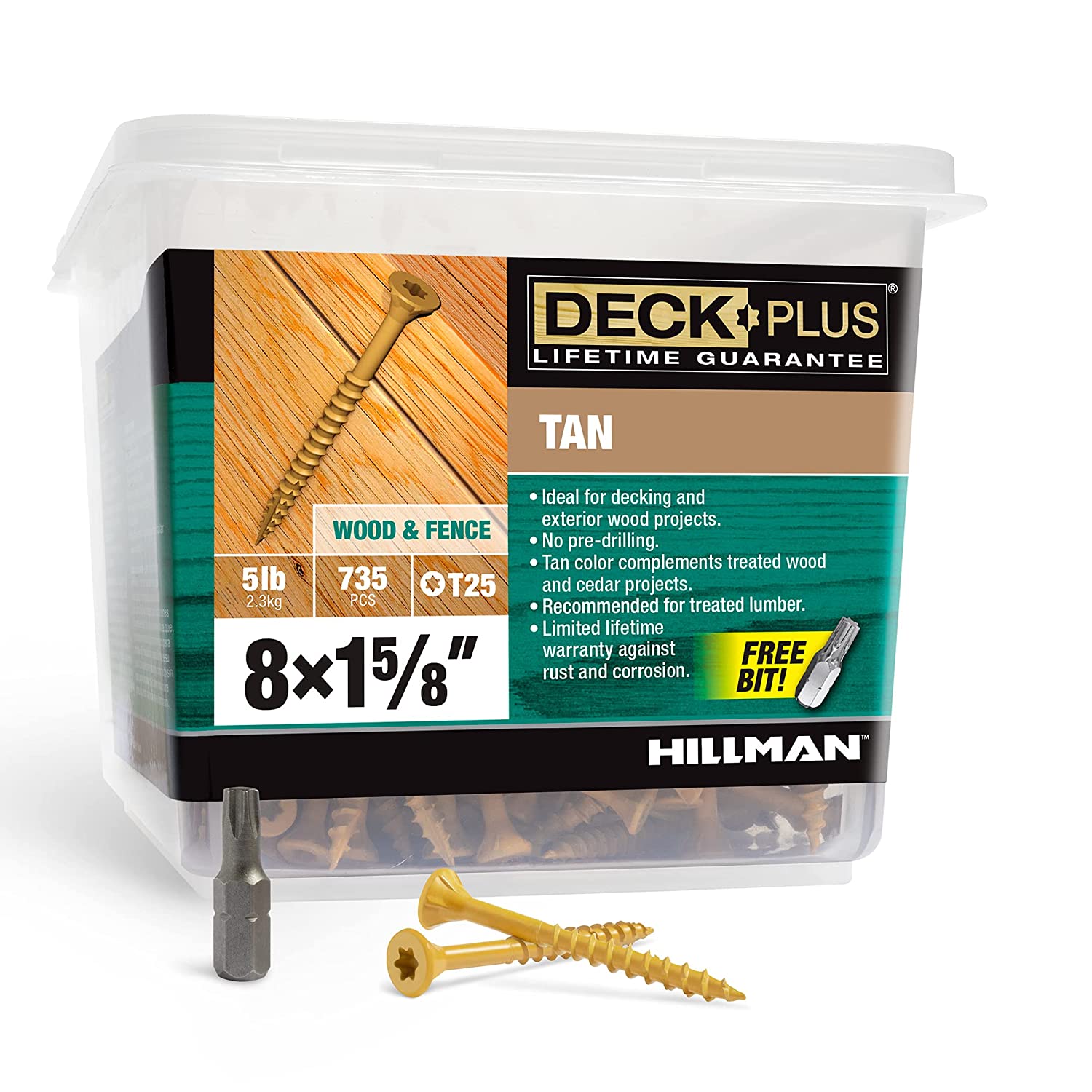 735 Count 8 X 1 5 8 Hillman Fasteners Deck Screws Tan 