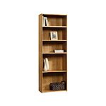 Sauder Beginnings 5-Shelf Bookcase (L: 24.57&quot; x W: 11.50&quot; x H: 71.18&quot;) Highland Oak $42 w/ Prime