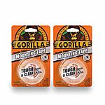 2-Pack of 1" x 60" Gorilla Tough & Clear Mounting Tape $4.95