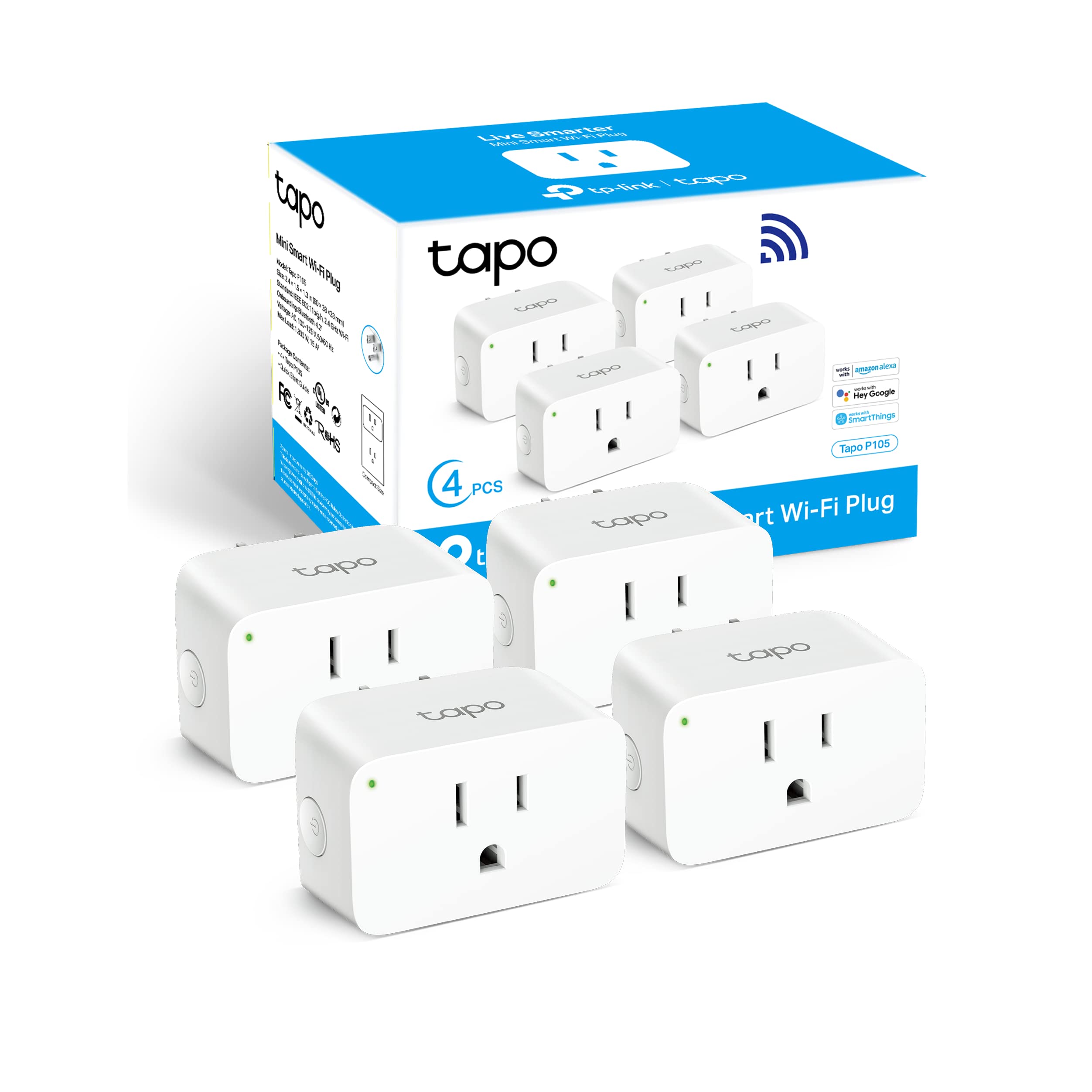 4-Pack TP-Link Tapo Mini 15A Smart Wi-Fi Plugs $20 w/ Prime shipping @Amazon