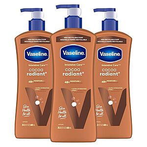 3-Pack 20.3-Oz Vaseline Intensive Care Cocoa Radiant Body Lotion .25 w/ Subscribe & Save