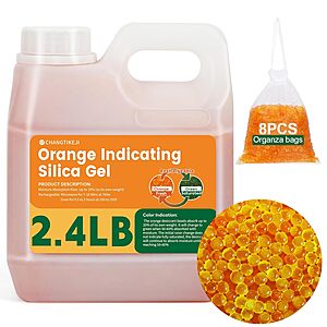 2.4-lb CHANGTIKEJI Reusable Orange Indicating Silica Gel Desiccant Beads $8 