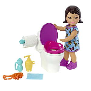 Barbie Skipper Babysitters Playset w/ Doll, Potty & Bathroom $7.36 w/ Prime or W+ Shipping