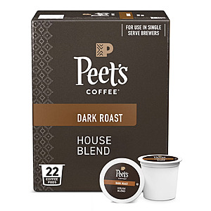 22-Count Peet's Coffee House Blend Dark Roast Coffee K-Cup Pods .60