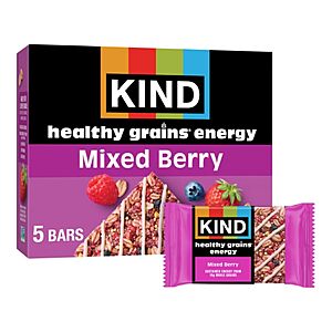 Select Accounts:5-Ct 1.4oz KIND Healthy Grains Energy Bars,Mixed Berry $1.89 w/ S&S