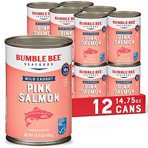 12-Pack 14.75-Oz Bumble Bee Premium Wild Pink Salmon $22.69 w/ W+ S/H @Walmart