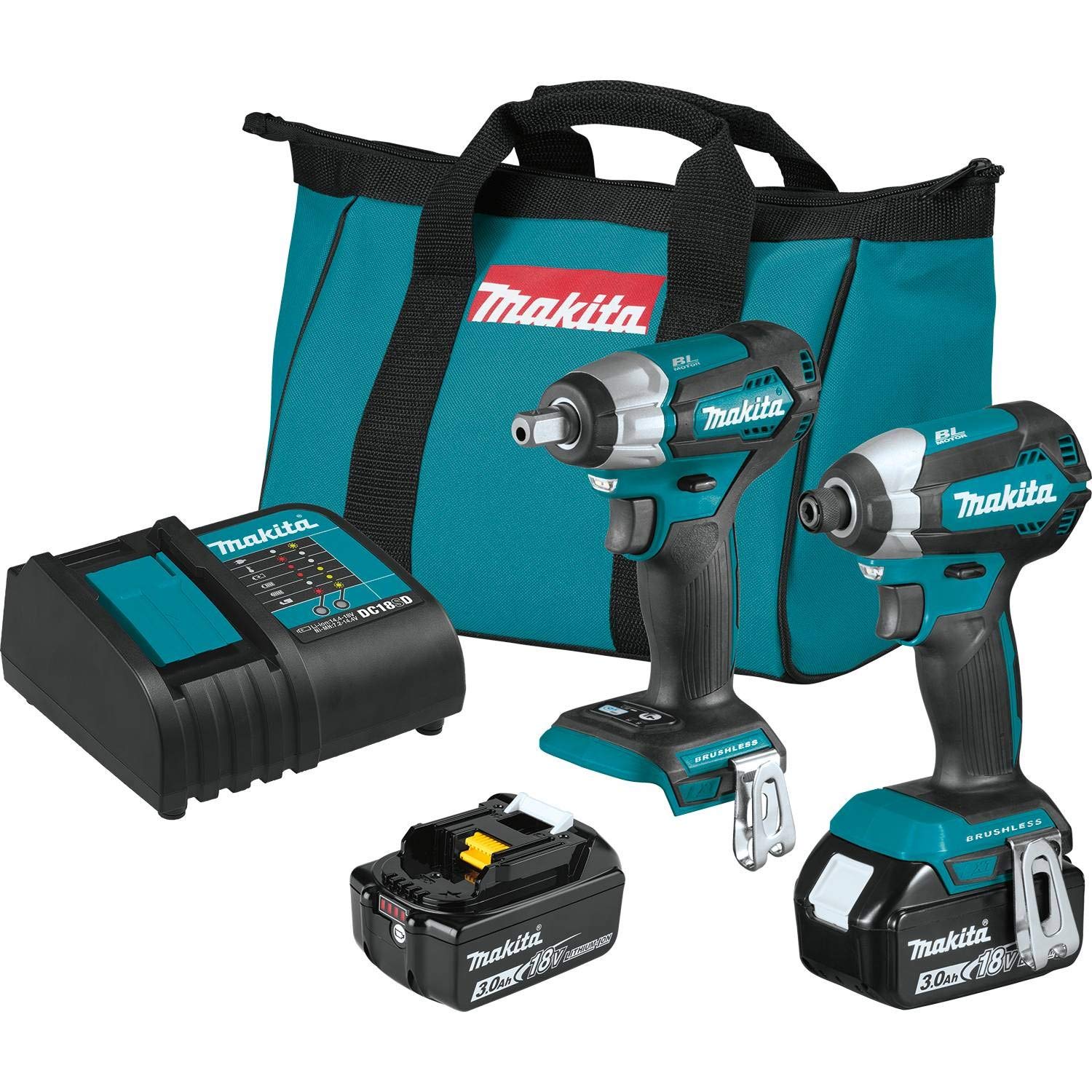 18 Volt Makita LXT Lithium-Ion Brushless 2-Piece Combo Kit (Impact Wrench & Driver w/ two 3.0Ah Batteries) $149 + free shipping
