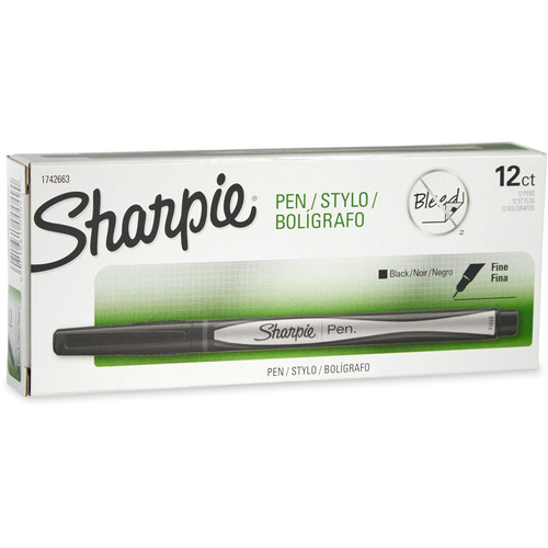 Sharpie Pens Black Ink Fine, Pack of 12; Amazon $7.95 FS with Prime