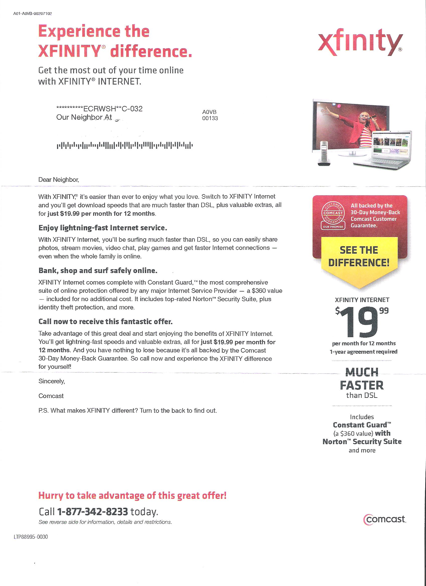 Ultimate Comcast Infinity Internet Deal 19 99 Month For 1 Year With No Additional