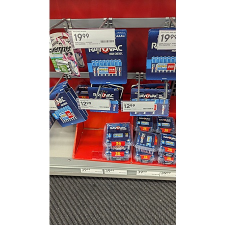 Staples 100% Back in Points on Rayovac Alkaline Batteries in-store. Including C, and D Cells. Maximum Rewards back is $40. Must Activate Offer First!