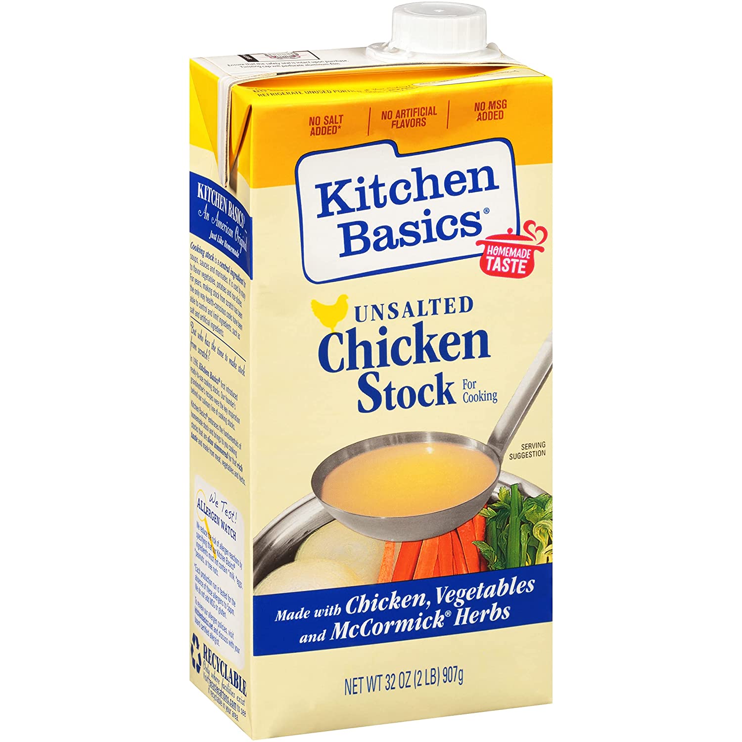 Kitchen Basics Unsalted Chicken Stock, 32 fl oz $1.36