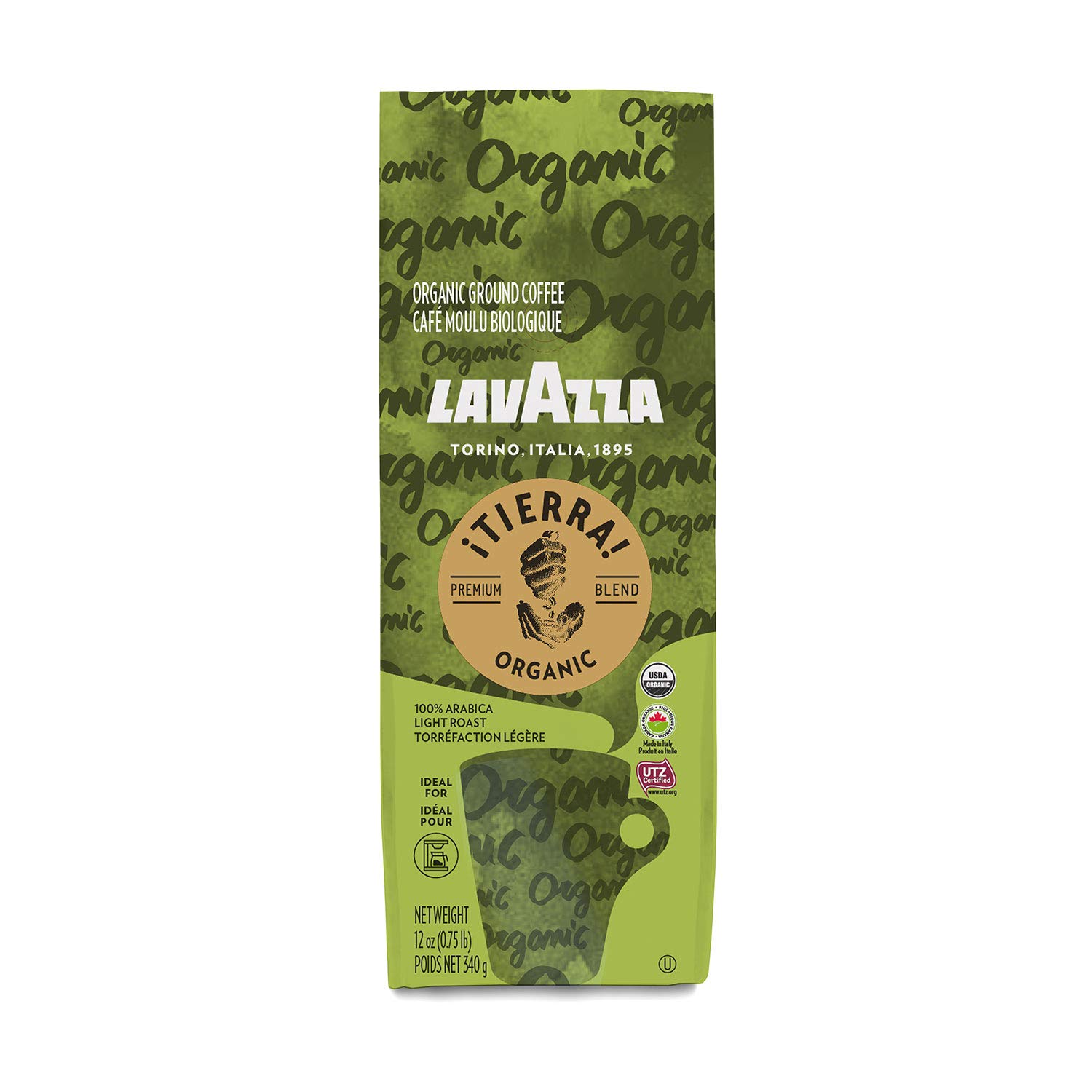 Lavazza ¡Tierra! Organic Ground Coffee Premium Blend 12oz (Pack Of 6) $30.31 with s/s