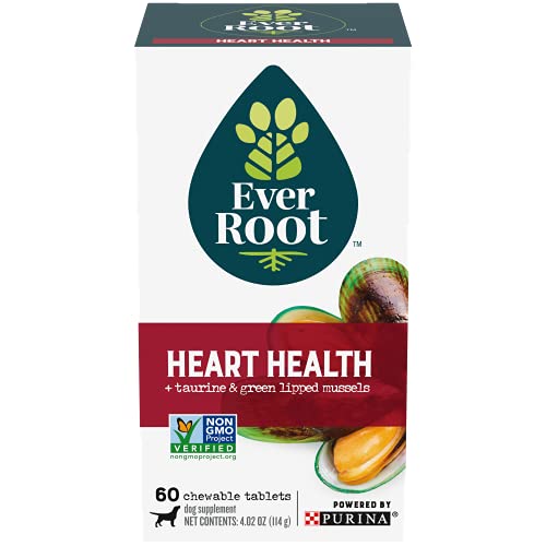 EverRoot Dog Supplement by Purina, Heart Health Chewable Tablets with Taurine & Green Lipped Mussels 60 chewable tablets $6.99
