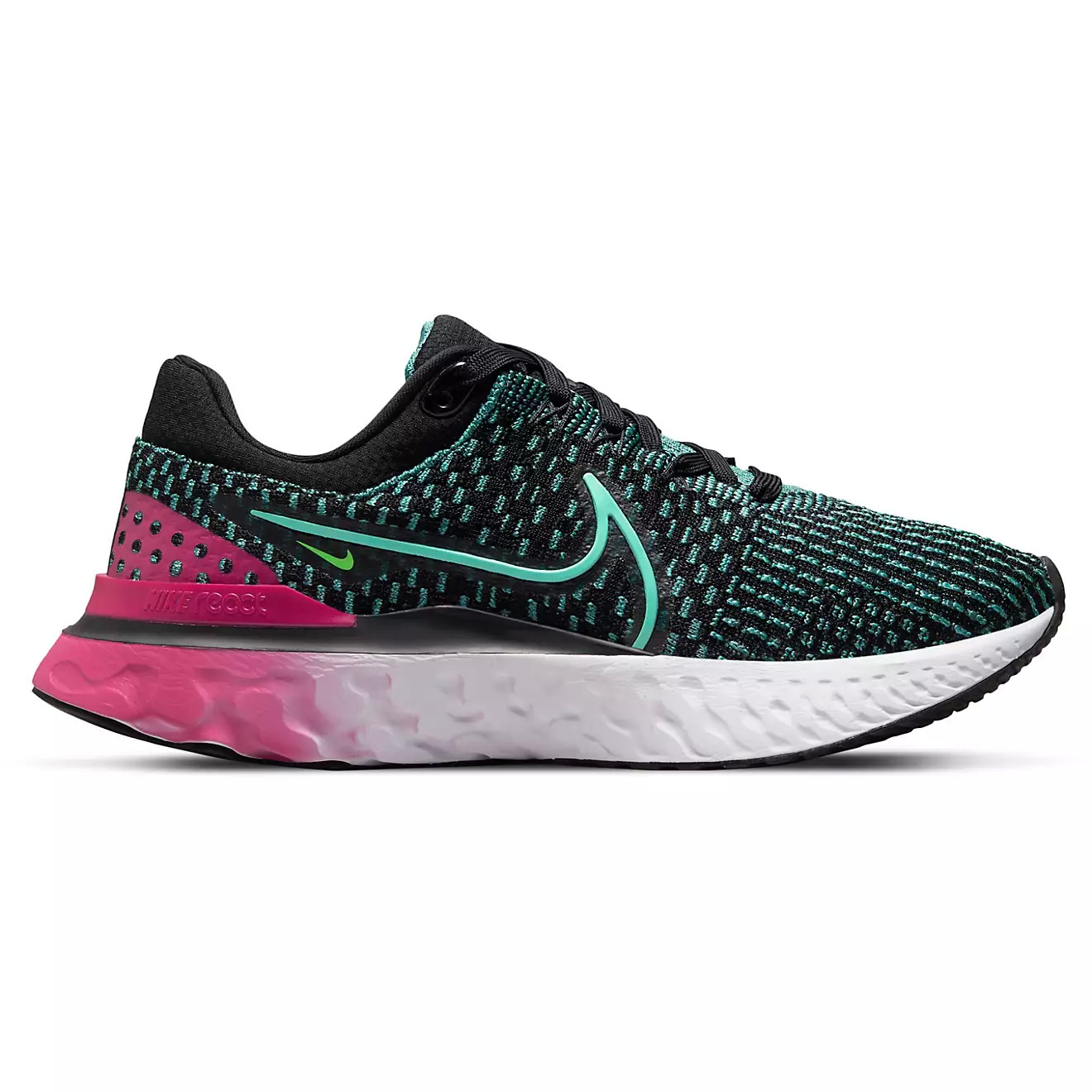 Nike Women's React Infinity Flyknit 3 Running Shoes (Black/Bright Pink) size 7-8.5 $47.98