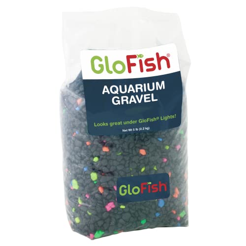 GloFish aquarium Gravel 5 Pounds, Black With Fluorescent Accents $2.33