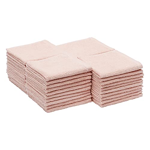 Amazon Basics 100% Cotton Terry Washcloths - Blush, 40-Pack $11.70 ($0.29 each)