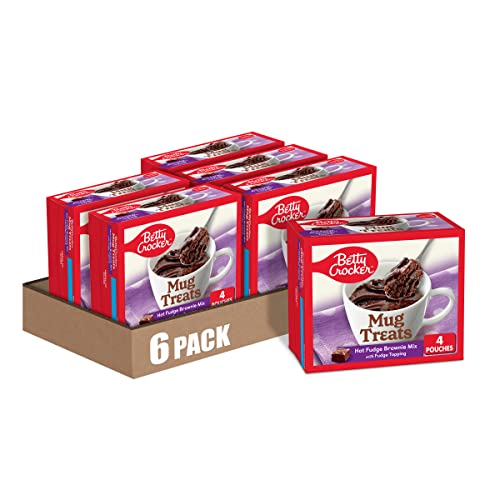 Betty Crocker Baking Mug Treats Hot Fudge Brownie Mix with Topping, (Pack of 6), 48 Piece Set $5.65 with s/s or cheaper