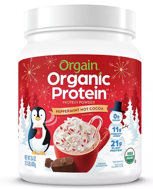 Orgain Organic Plant-Based Protein Powder, Peppermint Hot Cocoa (1.5 lbs.) $0.01  Free Curbside Pickup for Plus Members YMMV - Sam's Club