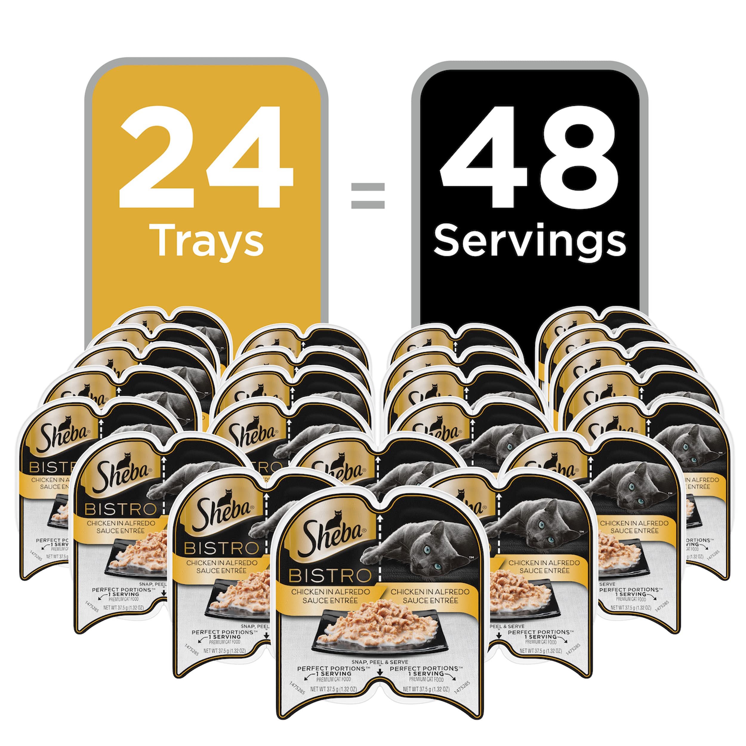 Sheba Perfect PORTIONS Bistro Wet Cat Food Trays (24 Count, 48 Servings