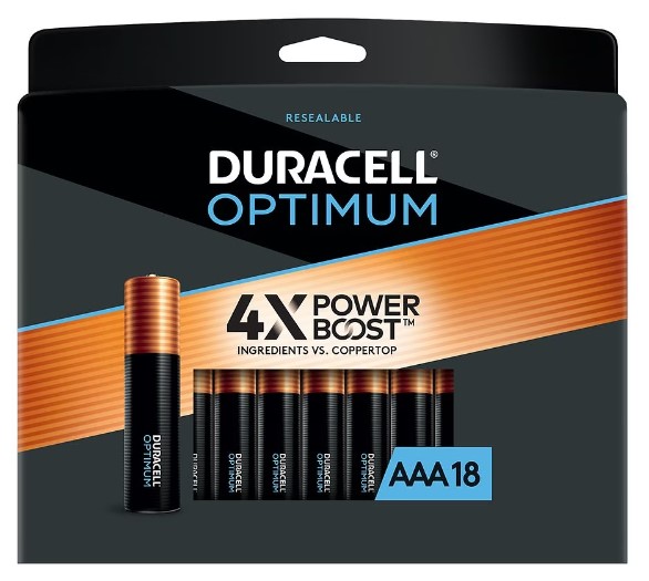 Walgreens Duracell Optimum Alkaline Batteries AAA 18ct 8.29, AA 18ct