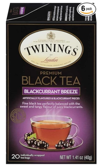 Twinings of London Premium Blackcurrant Breeze, black tea 20 Count (Pack of 6) $10.67