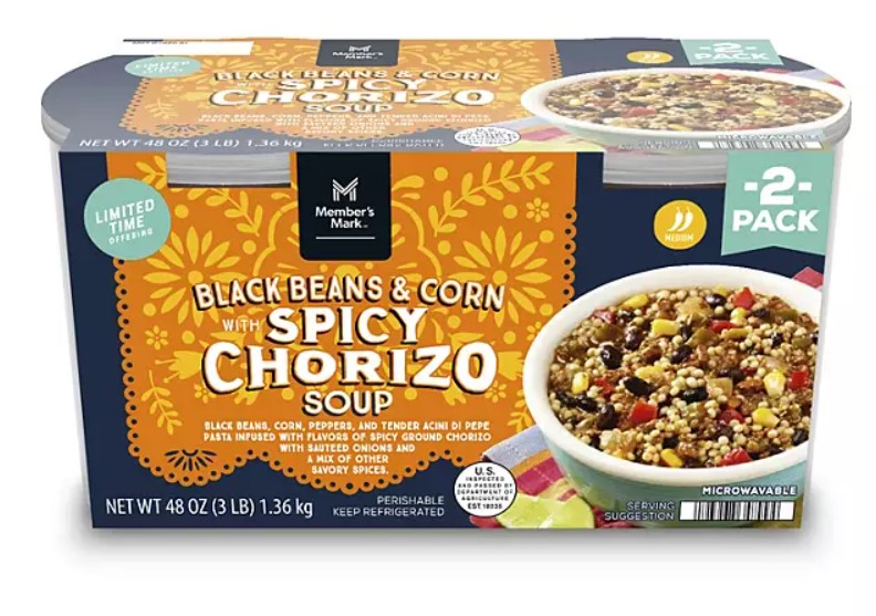 Member's Mark Black Beans, Corn and Spicy Chorizo Soup (2 pk.) $1.91 ...