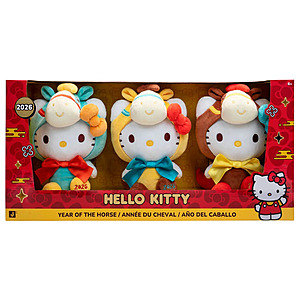 Costco - Hello Kitty 2026 Year of the Horse 8-Inch Plush 3-Pack $19.97 in store YMMV