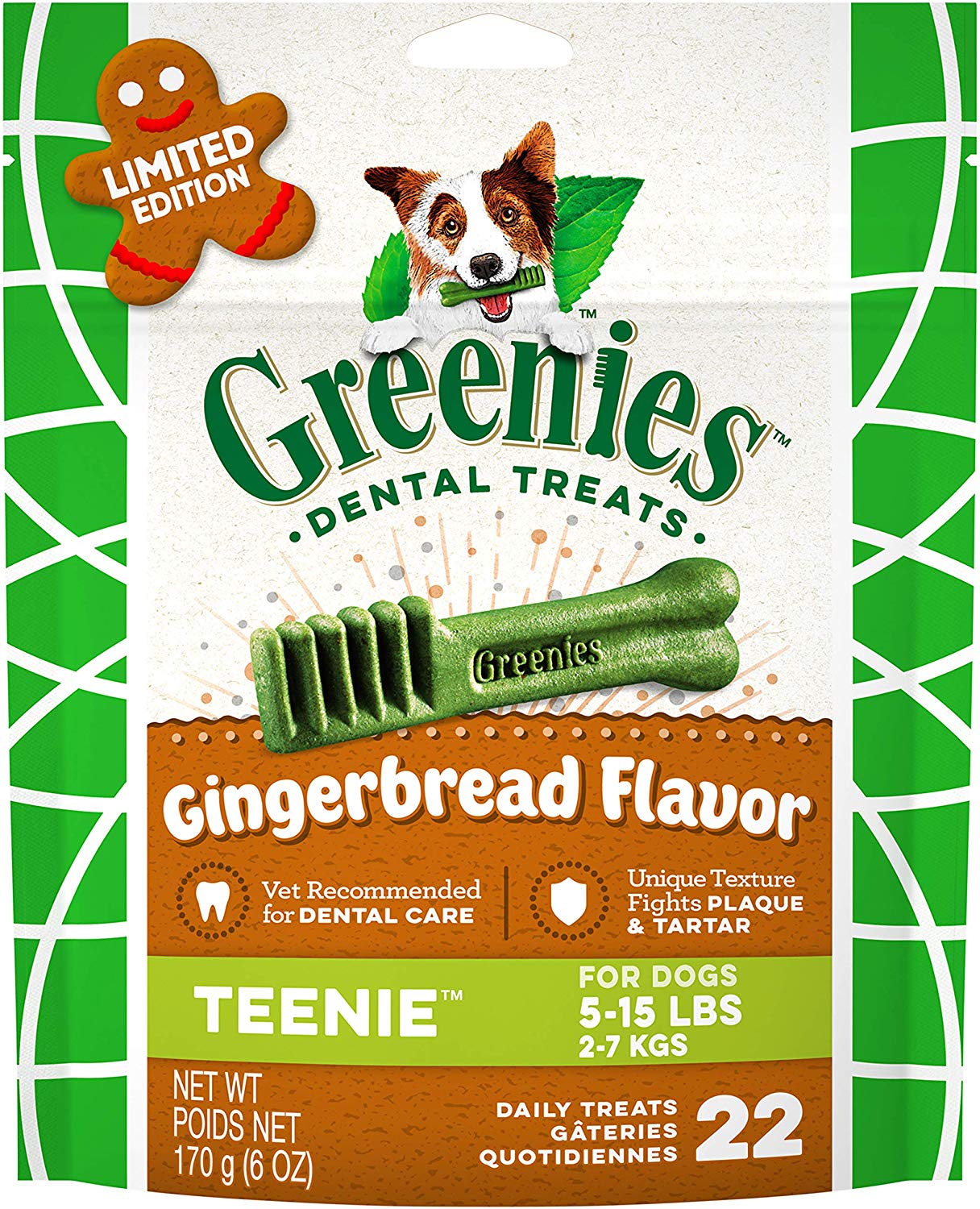 Greenies Gingerbread Flavor Natural Dental Dog Treats, 6 oz. Pack (Teenies) $3.96