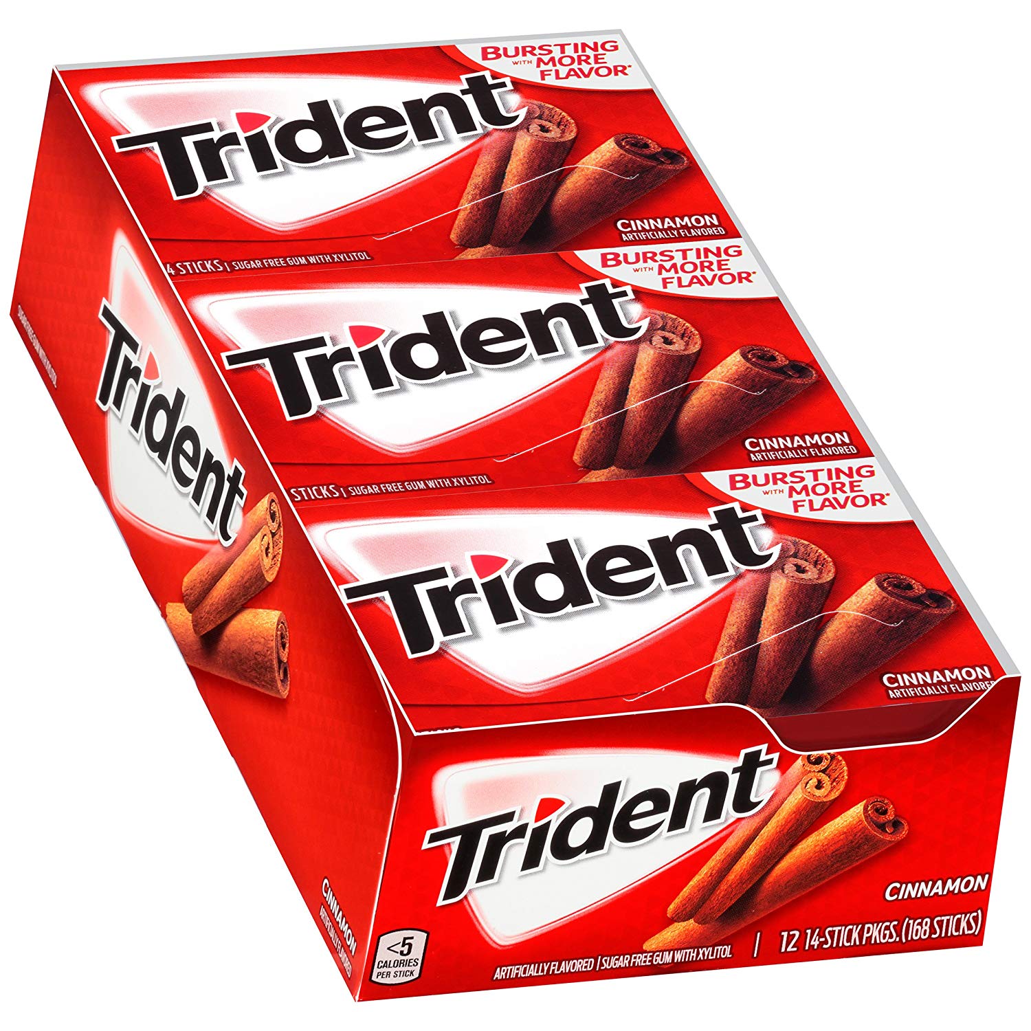Trident Cinnamon Sugar Free Gum - with Xylitol - 12 Packs (168 Pieces Total) $6.38 with s/s