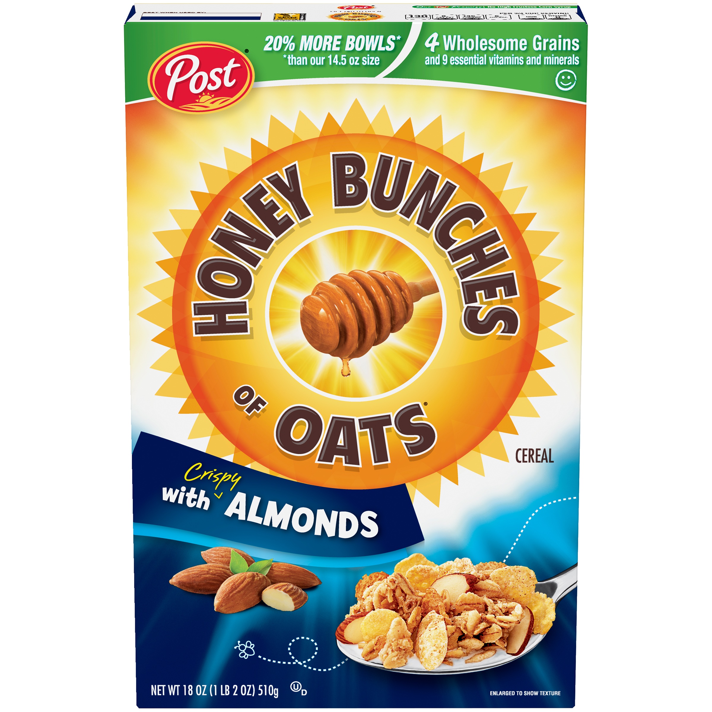Post Honey Bunches of Oats with Crispy Almonds Cereal 18 oz. Box $2.36 with s/s