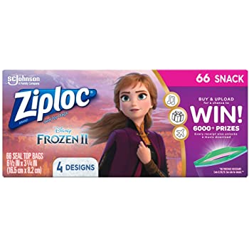 Ziploc Snack Bags, 66 Count- Featuring Disney's Frozen Design $1.50