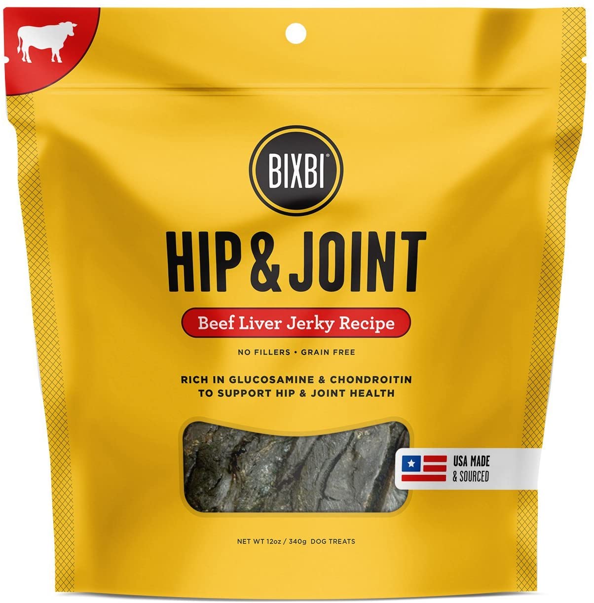 BIXBI Dog Jerky Treats Hip & Joint Support (Beef Liver) 12oz $2.66