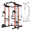 1500lb Capacity Mikolo Multi-Function Squat Rack w/ Cable Crossover, J-Hooks &amp;amp; Dip Bars (Red) $411 + Free Shipping