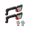 4-in-1 YSSOA Kitchen Knife Sharpener w/ Gloves (2 Pack) $5.99 + Free Shipping w/ Prime
