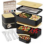 Prime Members: 40-Ounce Umami Stackable Lunch Bento Box w/ Utensils, Sauce Jars &amp; Dividers $14.40 + Free Shipping